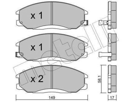 Комплект гальмівних колодок (дискових) Metelli 22-0364-0