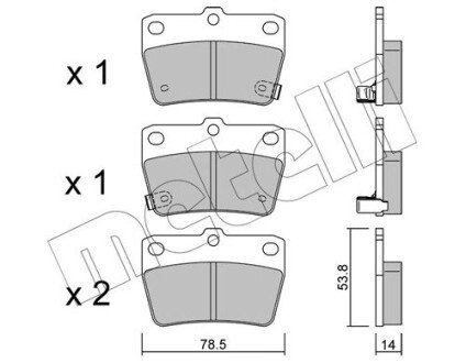 Комплект гальмівних колодок (дискових) Metelli 22-0431-0