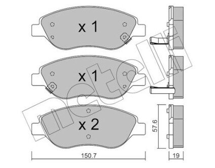 Комплект гальмівних колодок (дискових) Metelli 22-0577-2