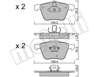 Комплект гальмівних колодок (дискових) Metelli 22-0599-0