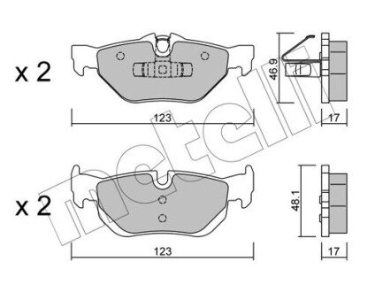 Комплект гальмівних колодок (дискових) Metelli 22-0642-0