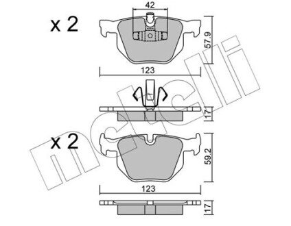 Комплект гальмівних колодок (дискових) Metelli 22-0643-0