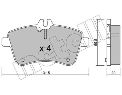 Комплект гальмівних колодок (дискових) Metelli 22-0647-0