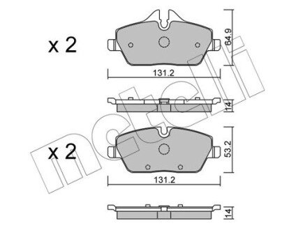 Комплект гальмівних колодок (дискових) Metelli 22-0664-2 (фото 1)