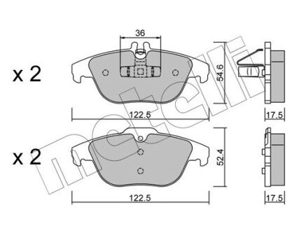 Комплект гальмівних колодок (дискових) Metelli 22-0666-0 (фото 1)