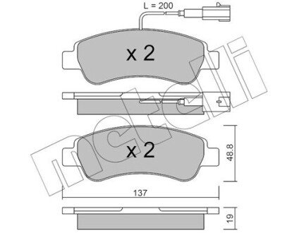 Комплект гальмівних колодок (дискових) Metelli 22-0710-1