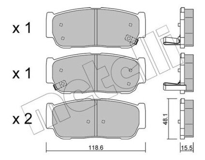 Комплект гальмівних колодок (дискових) Metelli 22-0727-0