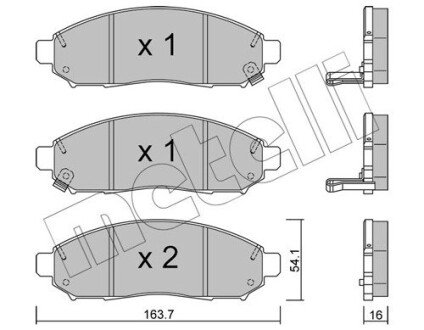 Комплект гальмівних колодок (дискових) Metelli 22-0743-1 (фото 1)