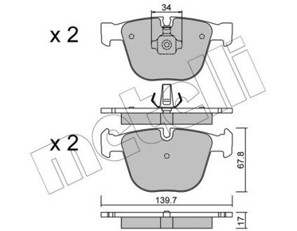 Комплект гальмівних колодок (дискових) Metelli 22-0773-0