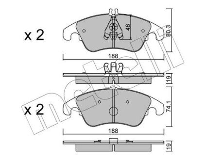 Комплект гальмівних колодок (дискових) Metelli 22-0775-2