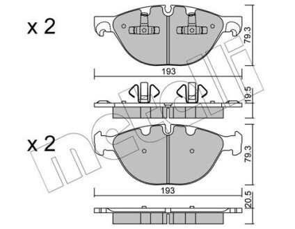 Комплект гальмівних колодок (дискових) Metelli 22-0823-0