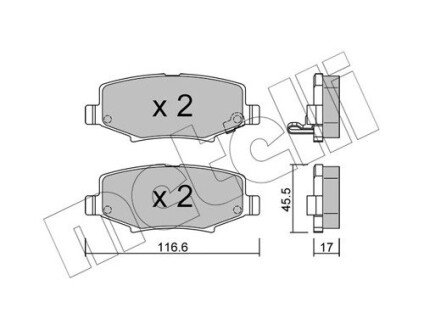 Комплект гальмівних колодок (дискових) Metelli 22-0863-0 (фото 1)