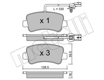 Комплект гальмівних колодок (дискових) Metelli 22-0899-0