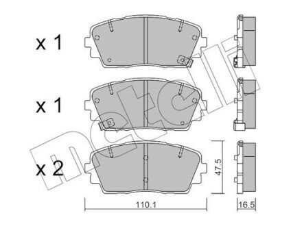 Комплект гальмівних колодок (дискових) Metelli 22-0941-0