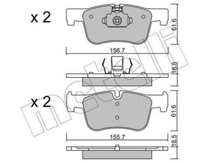 Комплект гальмівних колодок Metelli 22-0960-0