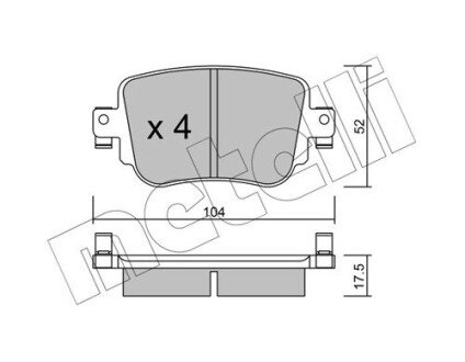 Комплект гальмівних колодок (дискових) Metelli 22-0980-0