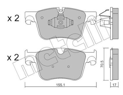 Комплект гальмівних колодок (дискових) Metelli 22-0985-1 (фото 1)