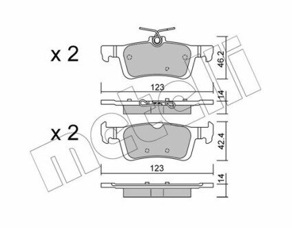 Комплект гальмівних колодок (дискових) Metelli 22-0986-1 (фото 1)