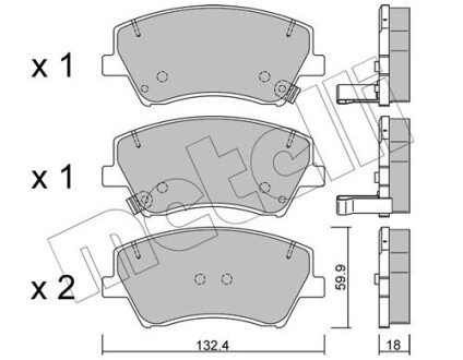 Комплект гальмівних колодок (дискових) Metelli 22-1092-0 (фото 1)