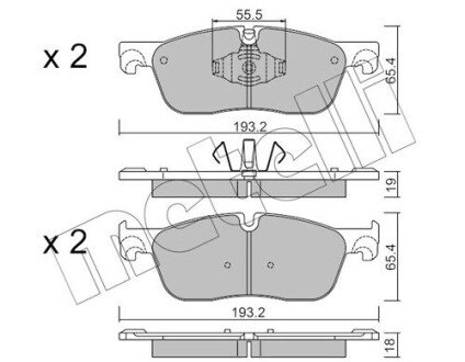 Комплект гальмівних колодок (дискових) Metelli 22-1123-1