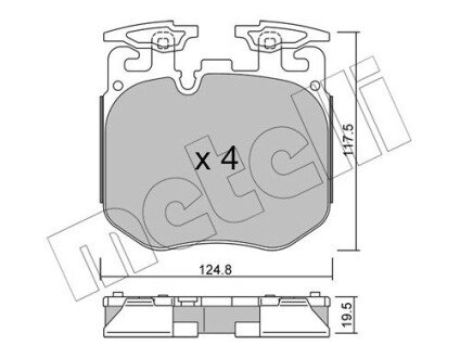 Комплект гальмівних колодок (дискових) Metelli 22-1147-0