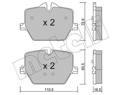 Комплект гальмівних колодок (дискових) Metelli 22-1266-0 (фото 1)