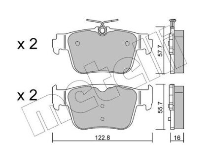Комплект гальмівних колодок (дискових) Metelli 22-1317-0 (фото 1)