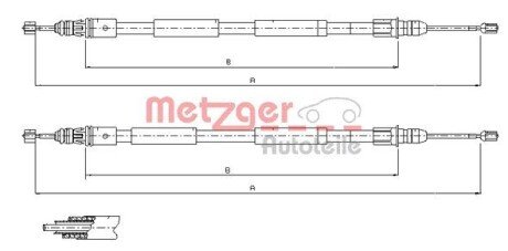 Трос ручного гальма RENAULT METZGER 116771