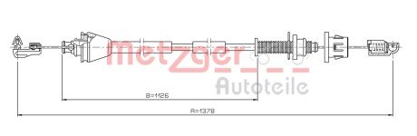 Трос акселератора MG METZGER 3.RE001