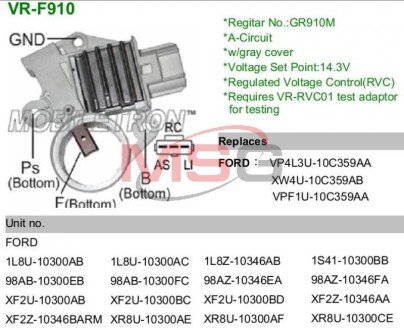 Регулятор напруги генератора MOBILETRON VRF910 (фото 1)