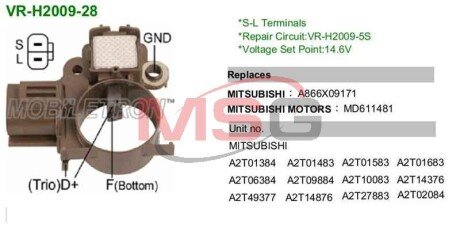 Регулятор генератора VR-H2009-28 MOBILETRON VRH200928