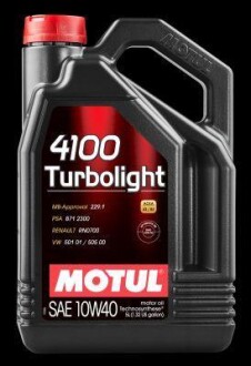 Масло двигателя 4100 TurboLight 10W-40 5L (4100 SYN-Nergy SPEC 10W-40 5L) MOTUL 100357