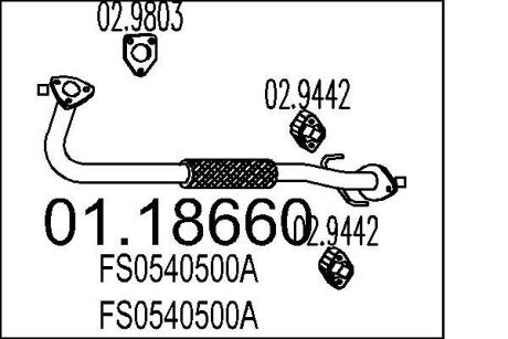 Передня труба вихл. системи MTS 01.18660