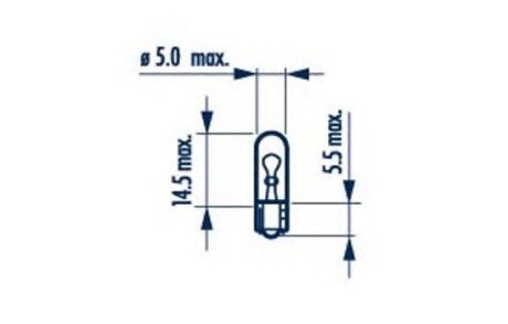 Автолампа W1,2W W2x4,6d 1,2 W прозрачная NARVA 17040