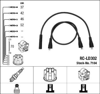 Комплект кабелiв запалювання RC-LD302 NGK 7104