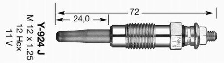 Свічка розжарювання DP-1 Y924J NGK 7906