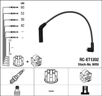 Комплект кабелiв запалювання RC-ET1202 NGK 9059