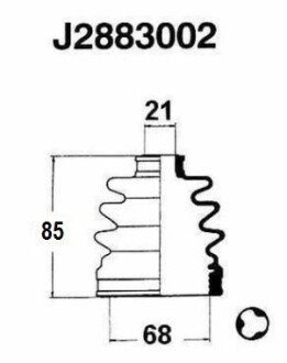 Пильовик приводу колеса NIPPARTS J2883002