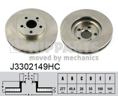 Гальмівний диск NIPPARTS J3302149HC