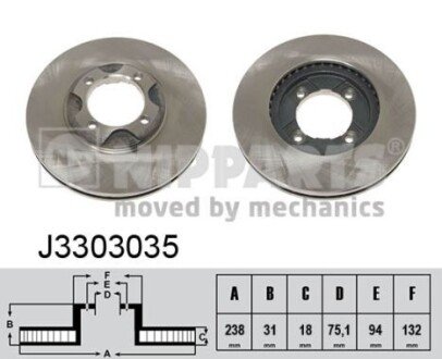 Гальмівний диск NIPPARTS J3303035