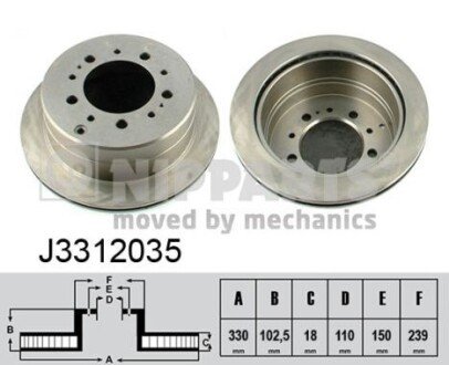 Гальмівний диск NIPPARTS J3312035