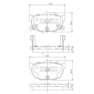 Гальмівні колодки NIPPARTS J3610505