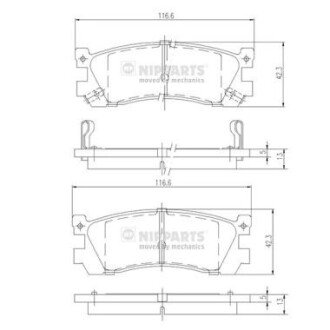 Гальмівні колодки NIPPARTS J3613005