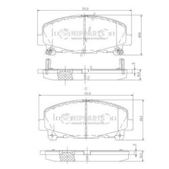 Гальмівні колодки NIPPARTS N3604069