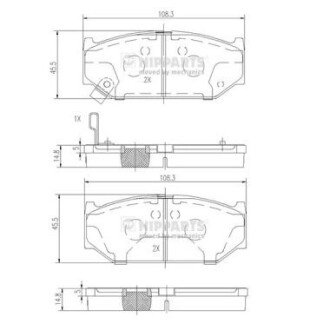 Гальмівні колодки NIPPARTS N3608031