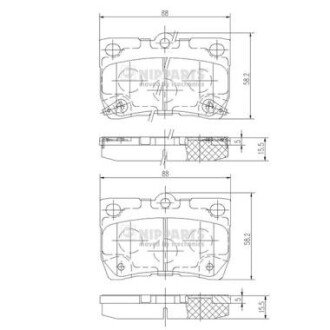 Гальмівні колодки NIPPARTS N3612041