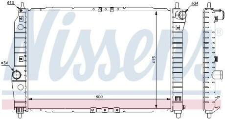 Радіатор охолодження CHEVROLET AVEO (T250, T255) (05-) 1.4 i 16V NISSENS 61645