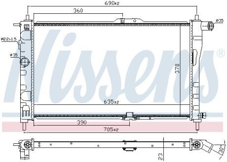 Радіатор охолодження DAEWOO NEXIA (94-) NISSENS 61651A