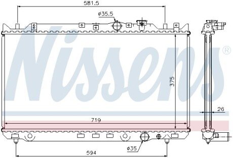 Радiатор NIS NISSENS 62482A