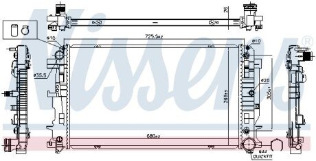 Радіатор охолодження MERCEDES-BENZ SPRINTER SERIES B906 NISSENS 627062